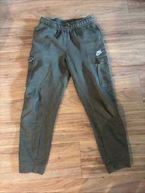 Nike Kids Olive Cargo Jogger Pants - Dark Green